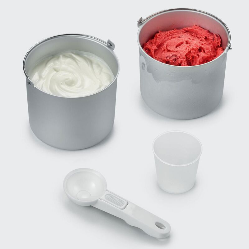 Ismaskine med kompressor + 2 isbeholdere, 2 liter