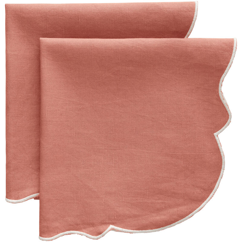 Decotique Gia linservett 45 × 45 cm 2-pack, rosa/vit