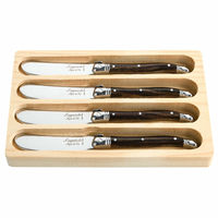Laguiole Premium Line smørkniv 4-pak, mørkebrun
