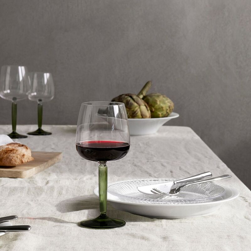 Hammershøi rödvinsglas, Ø 9,5 cm, 2 st, grön