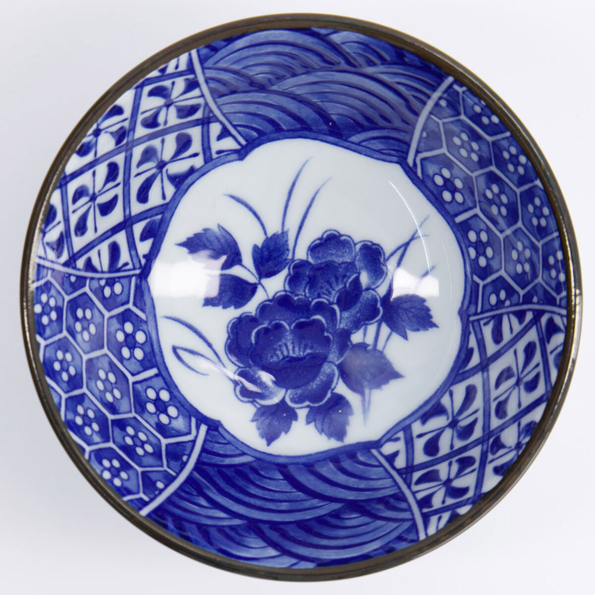 Natsu Shozui skål 350 ml, blå/hvit