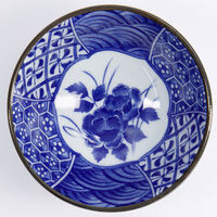 Natsu Shozui skål 350 ml, blå/hvit