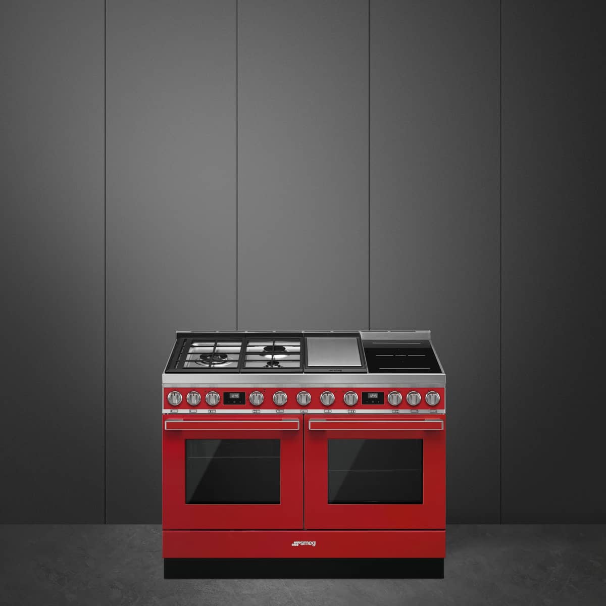 CPF120IGMPR Portofino gas-/induktionsspis, röd