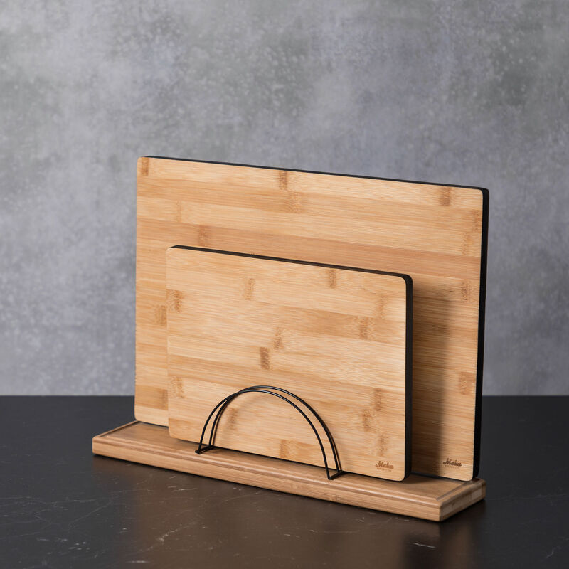 Holder til skærebræt, bambus/stål