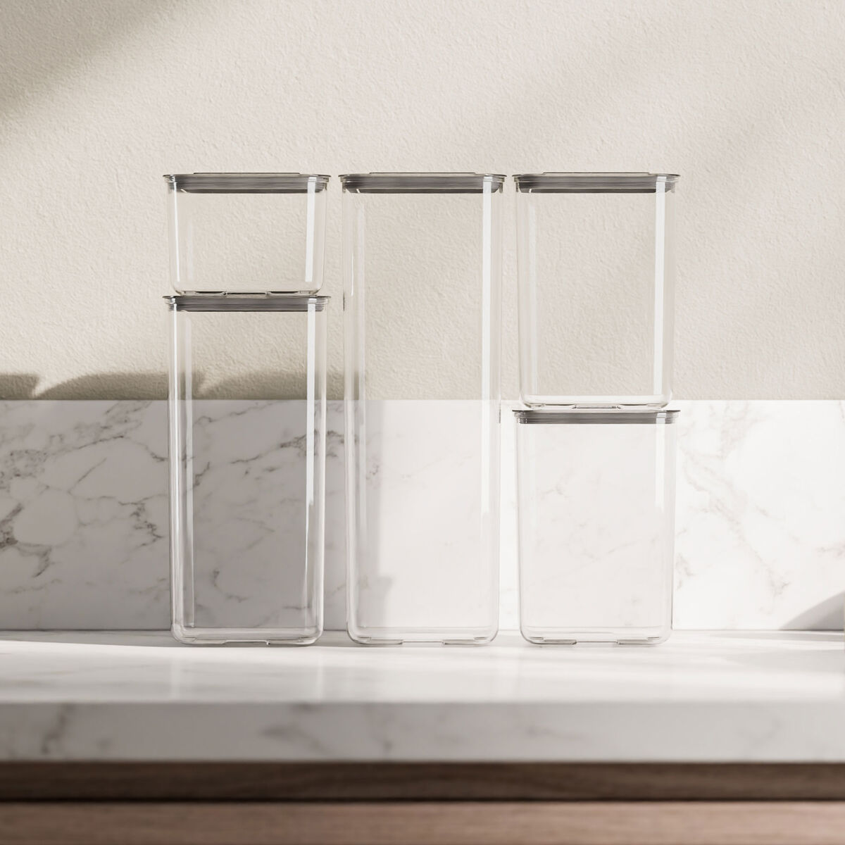 Kvadratiska Förvaringsburkar 5 pack