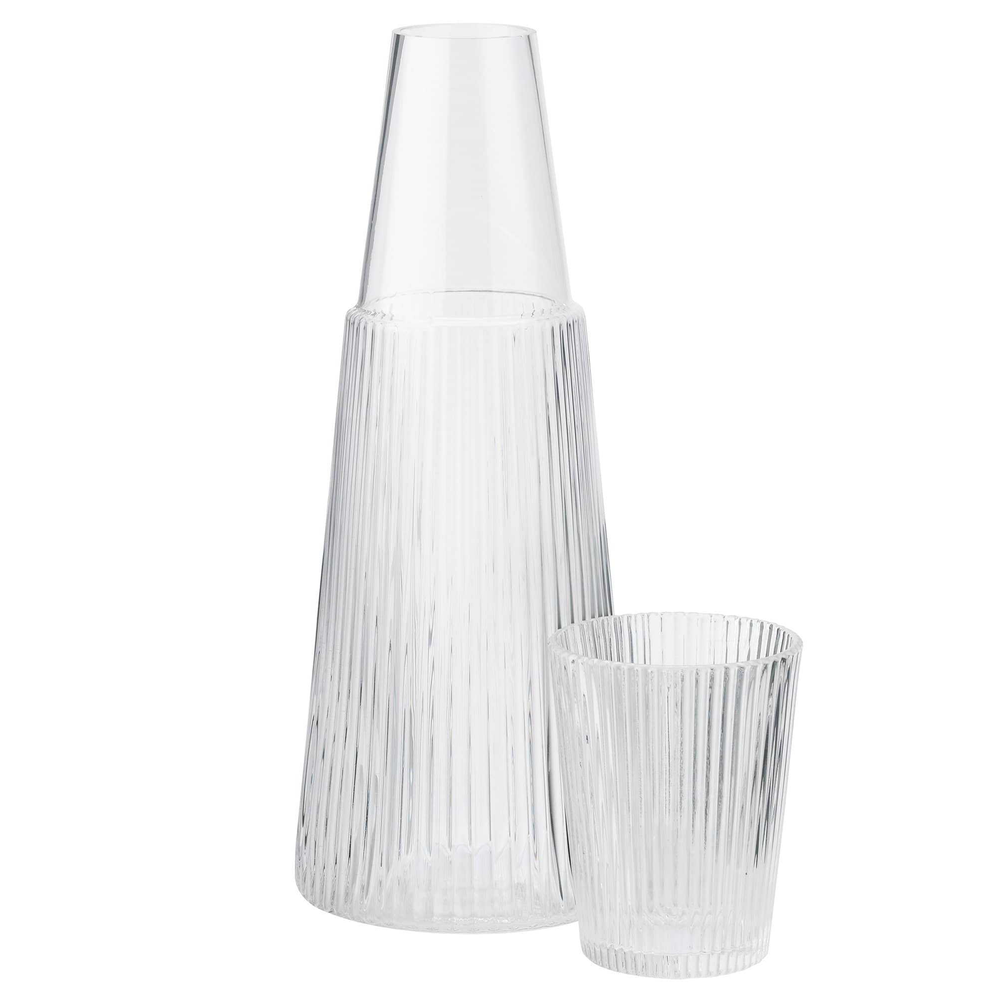 Produktfoto för Stelton Pilastro karaff med glas, 1 liter, klar