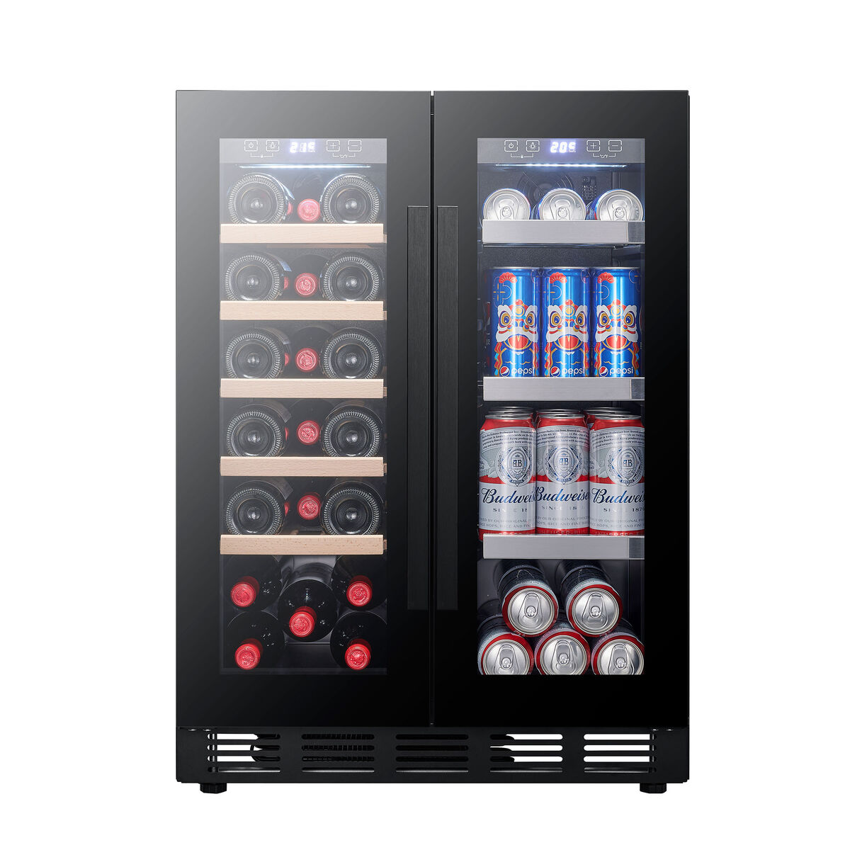 Arctic Collection 60 Duo innbyggbart vin- og ølkjøleskap, svart