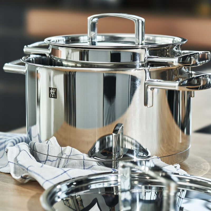 Passion gryde- og pandesæt 5 dele + 4 låg, rustfrit stål