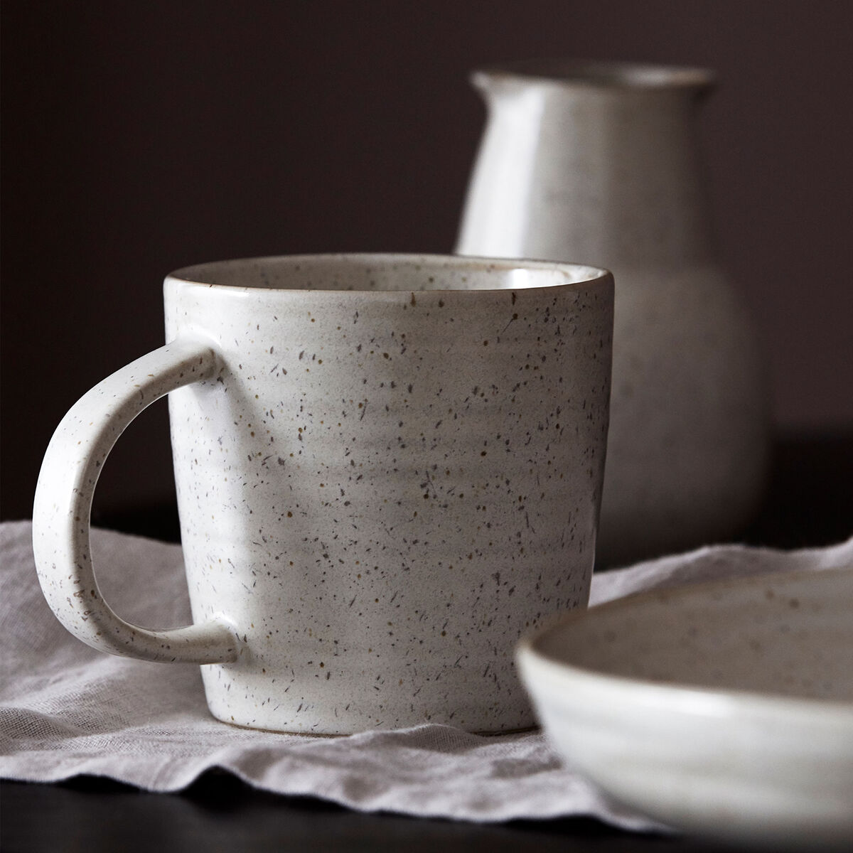 Pion kopp, hvit/grå