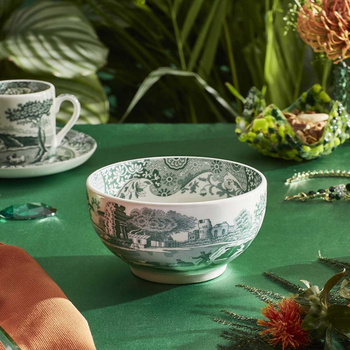 Heritage Green Italian skål 11 cm, grønn/hvit