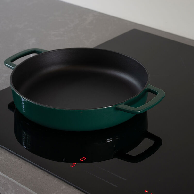 Valurautapannu 28 cm, vihreä