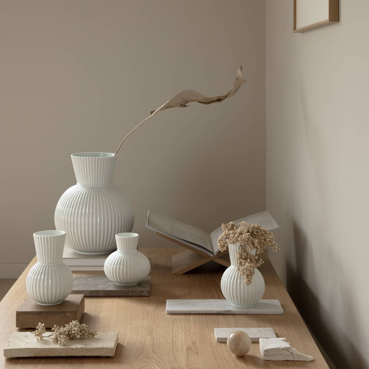 Tura vase, 18 cm, hvid