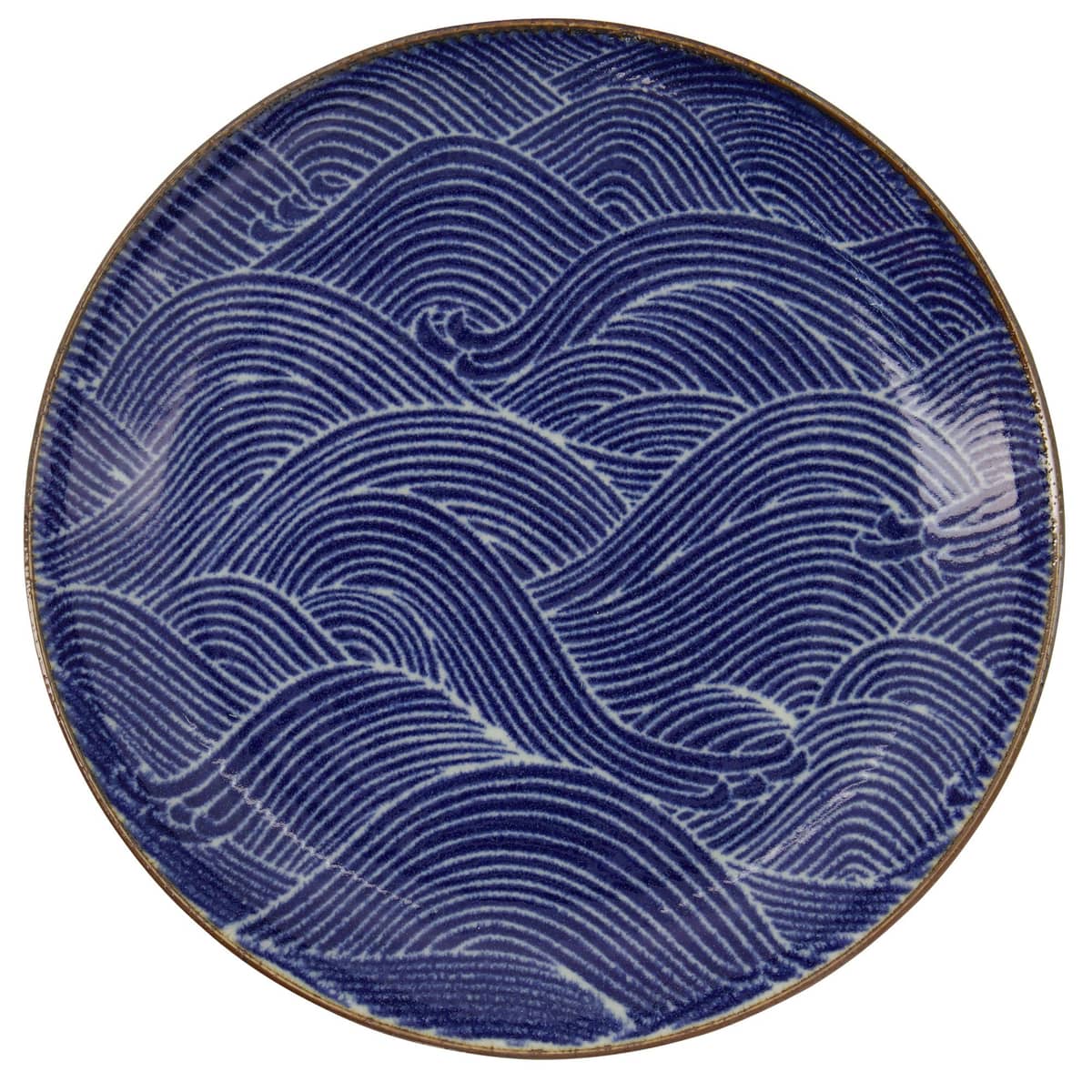 Seigaiha Blue tallerken, 21.5