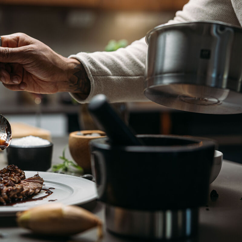 Morter & pistill, støpejern