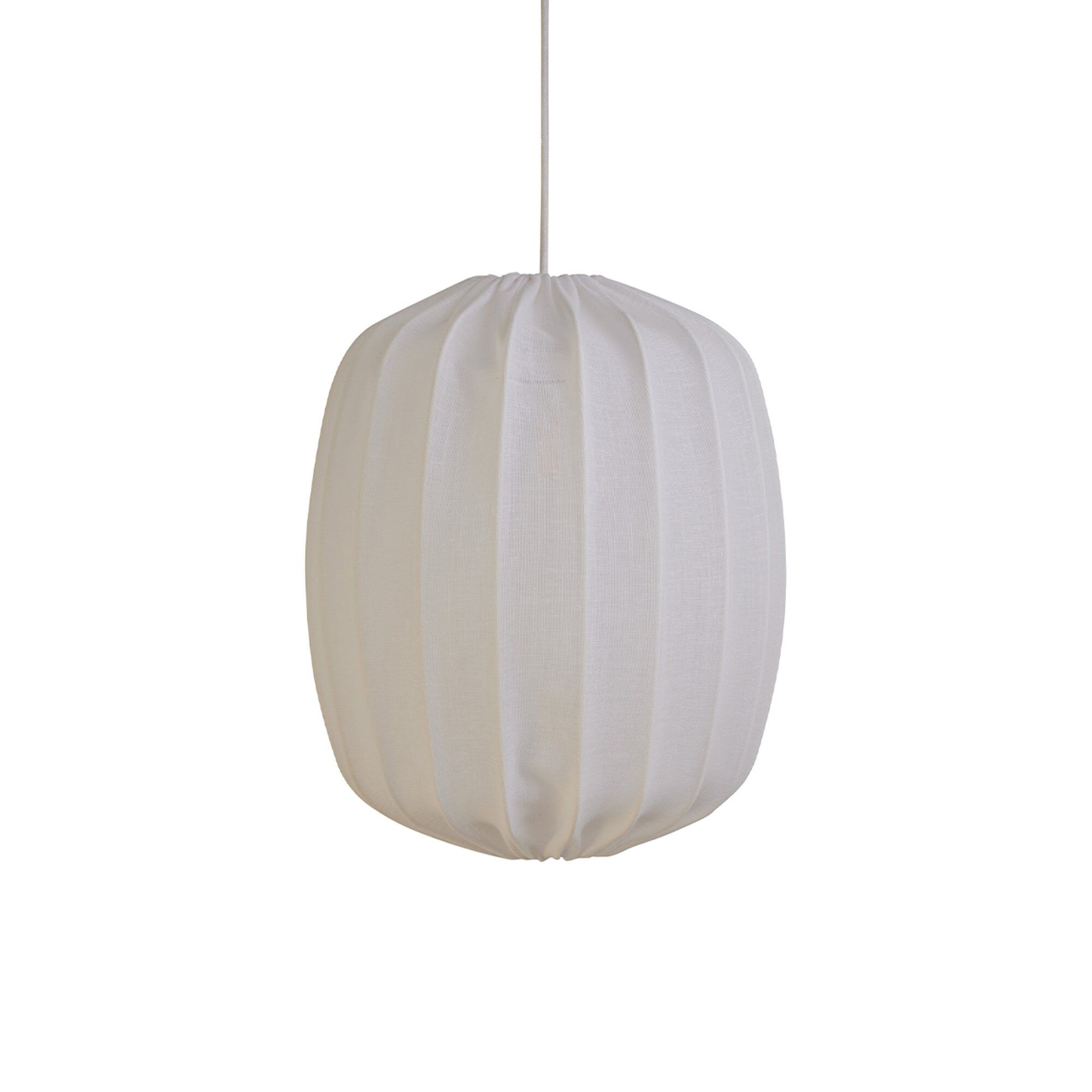 Prisma taklampe i lin 25 cm, hvit