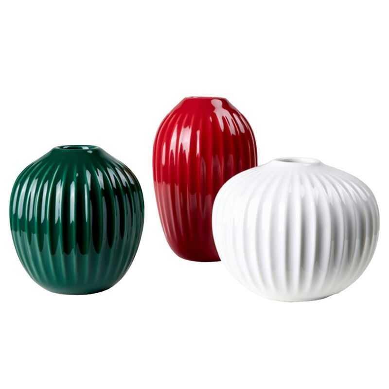 vas 3 st, röd/grön/vit