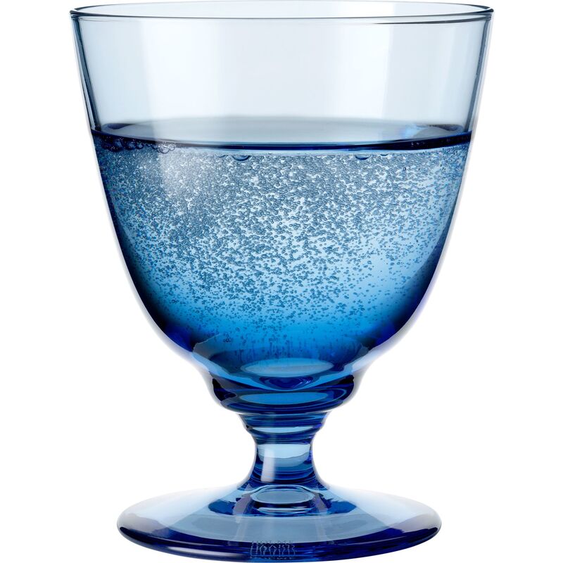 Flow vattenglas på fot 35 cl., blå