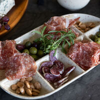 Ditte serveringsfad large, beige/bordeaux