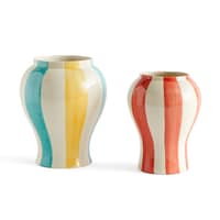 Sobremesa Stripe vase, large, grøn/gul
