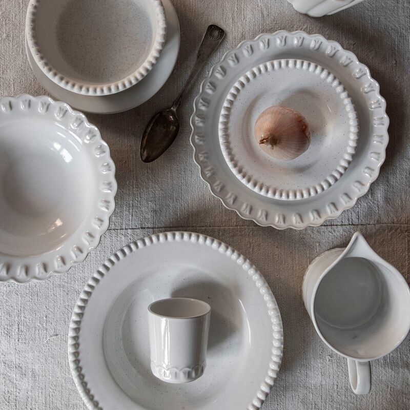 Tulipa dyb tallerken 23 cm, 2-pak, hvid