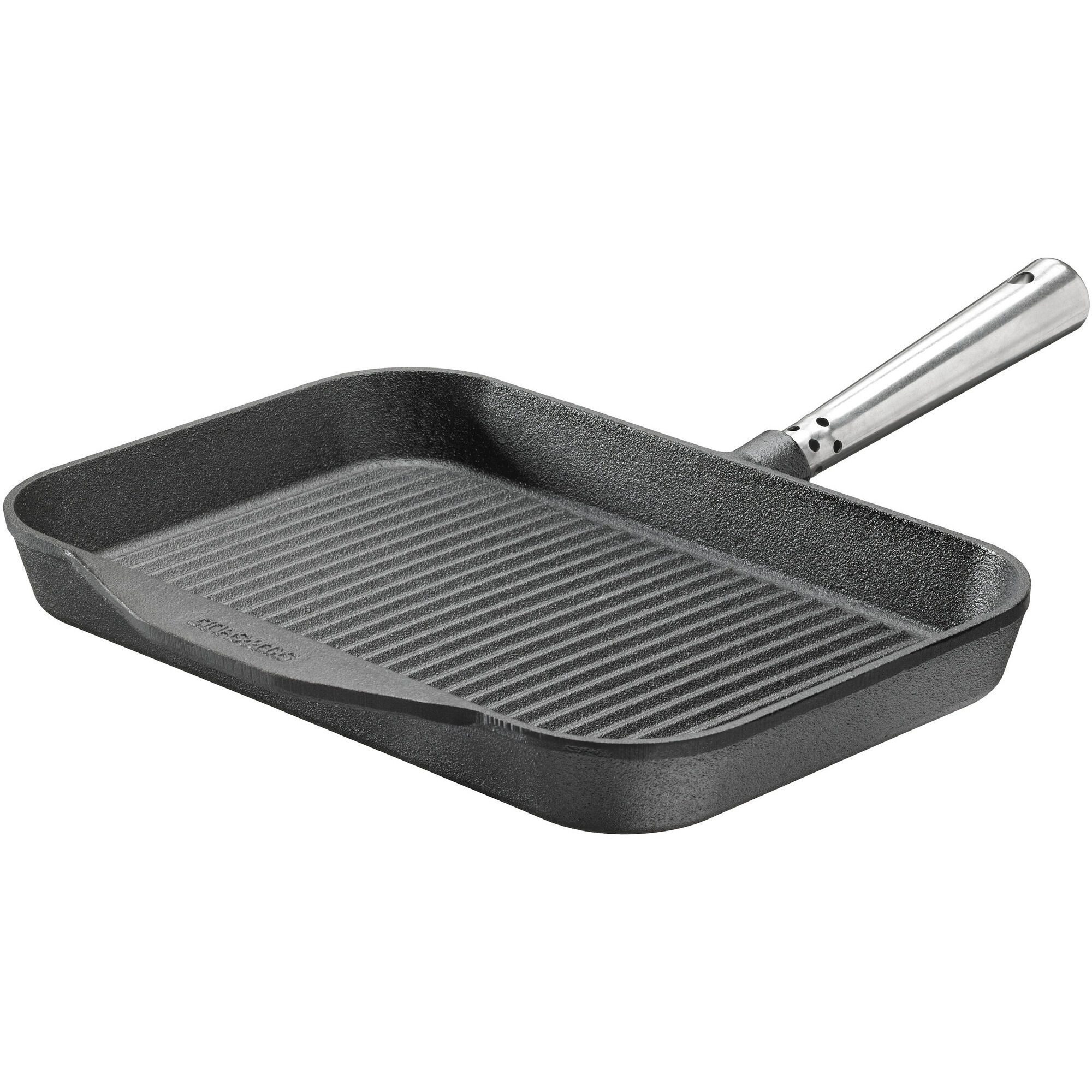 Grillpanna Gjutjärn Rektangulär 32 cmx 22 cm Stålhandtag