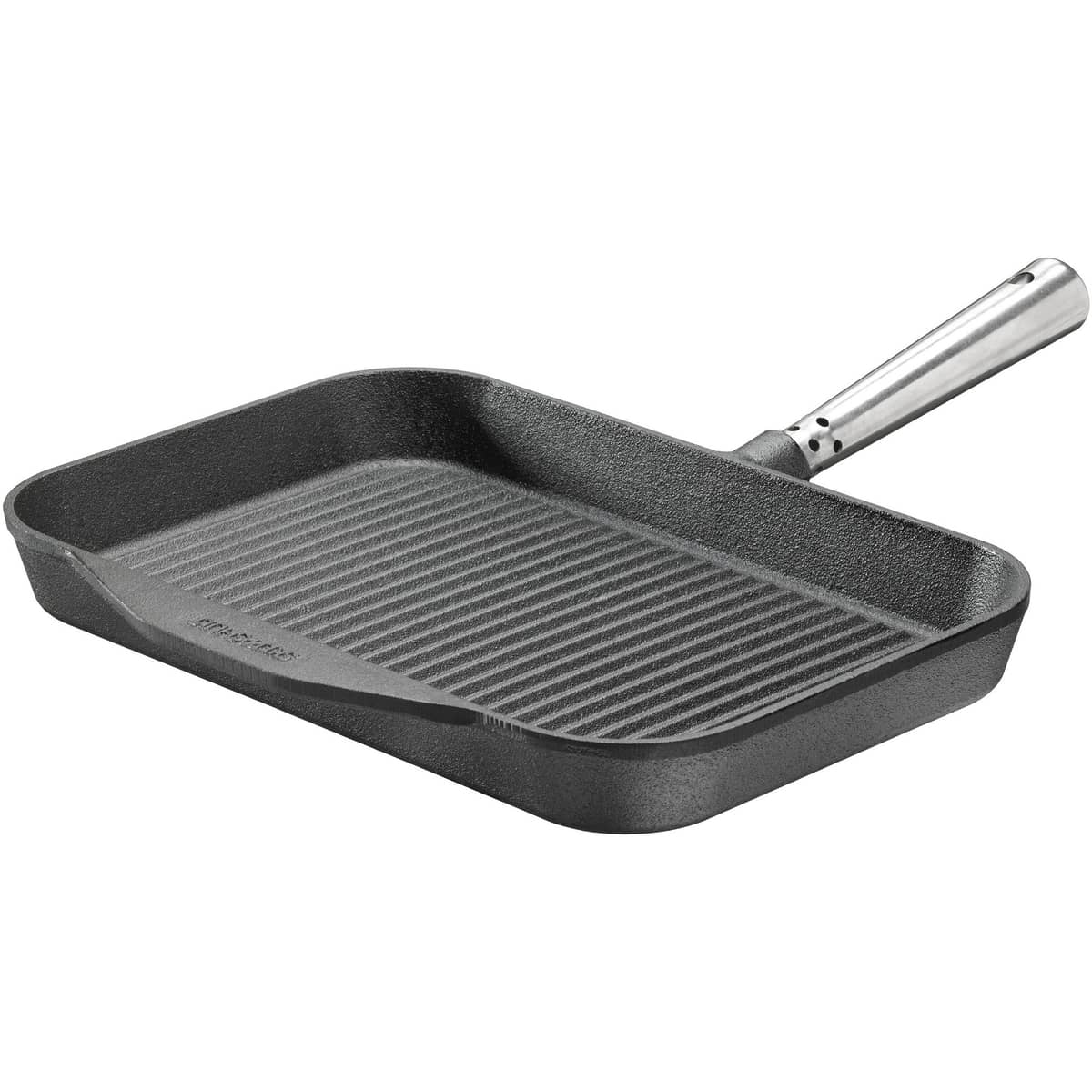 Grillpanna Gjutjärn Rektangulär 32 cmx 22 cm Stålhandtag