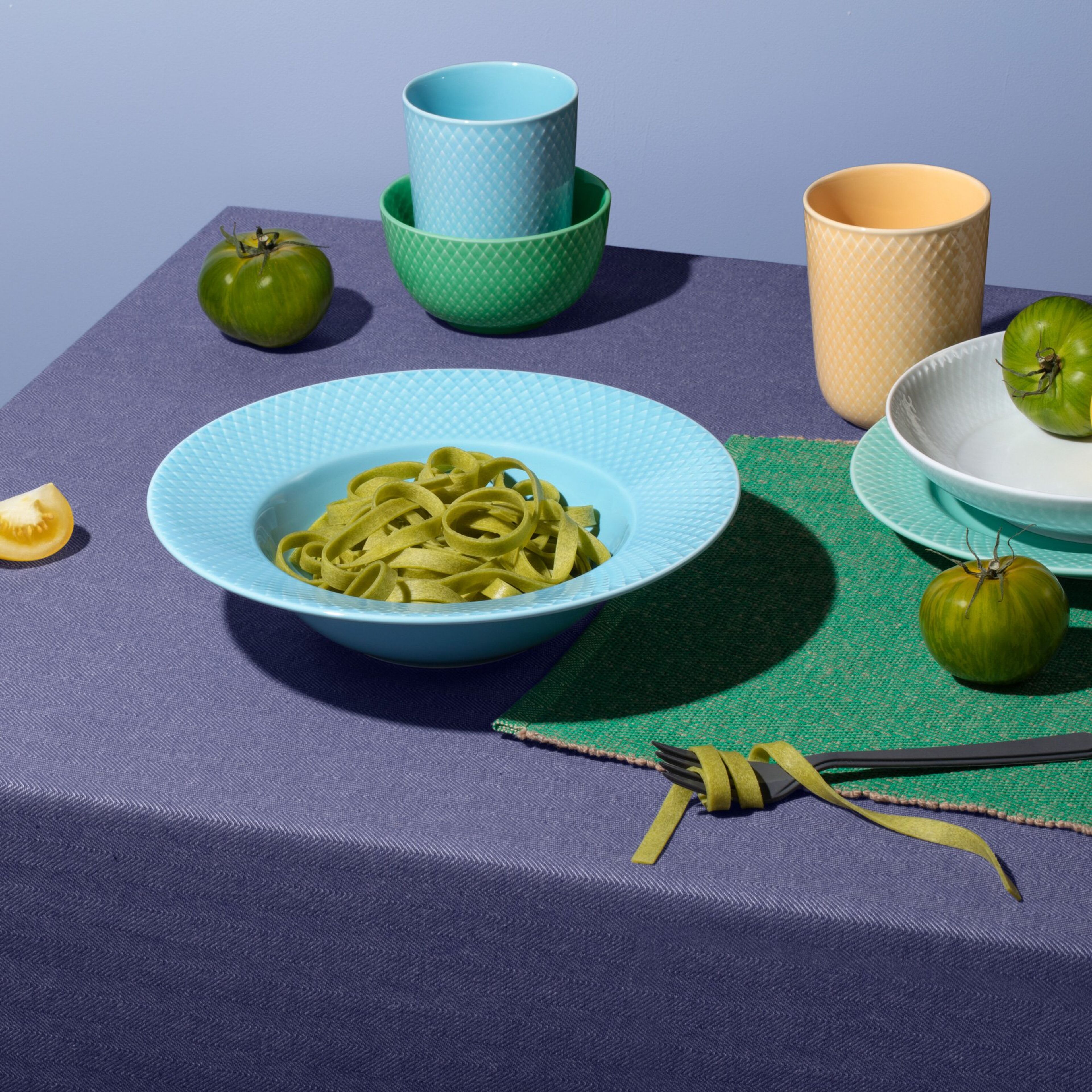 lyngby-porcelaen-herringbone-daekkeserviet-groen-607437-61086-3