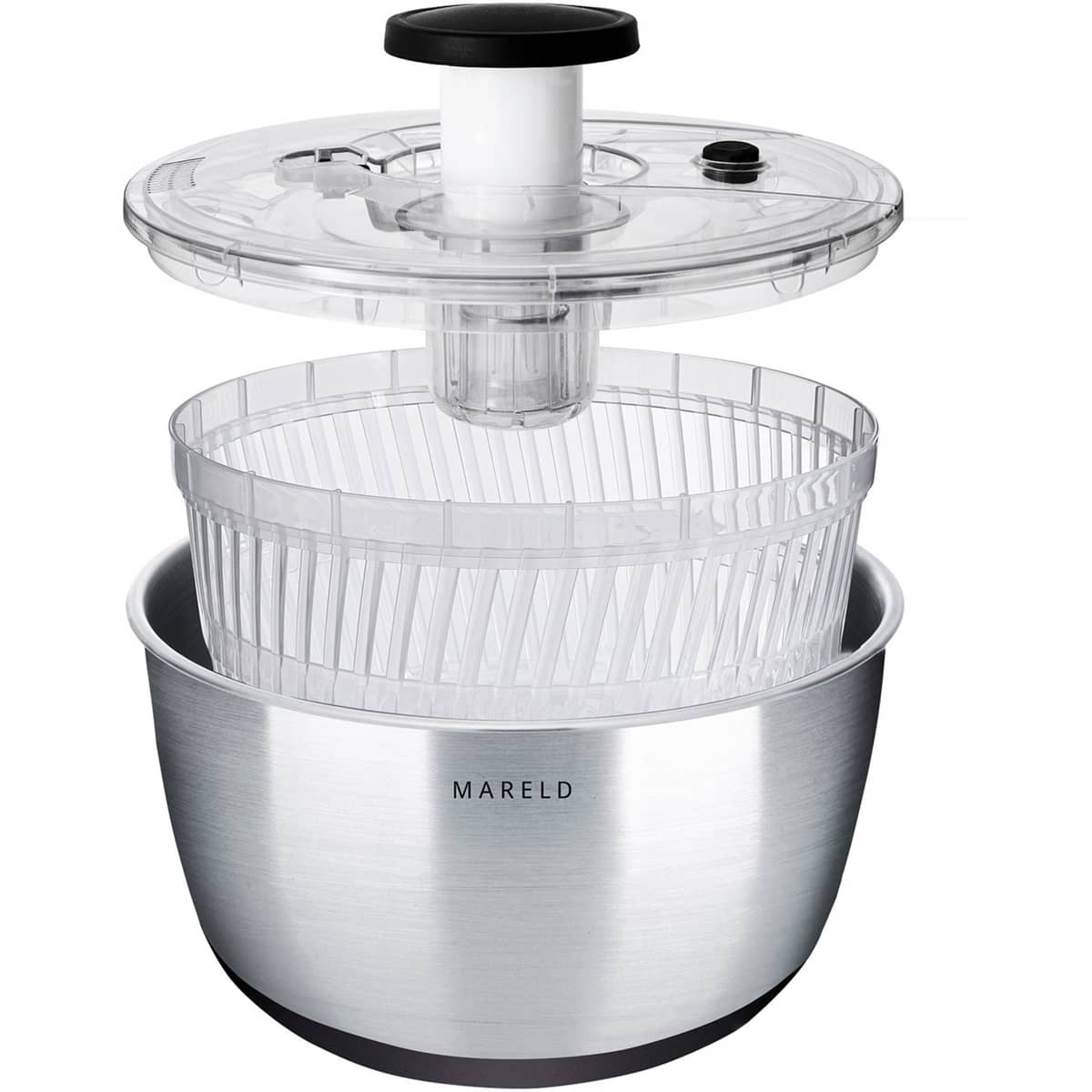 Stainless Steel salatslynge med pumpe 6L