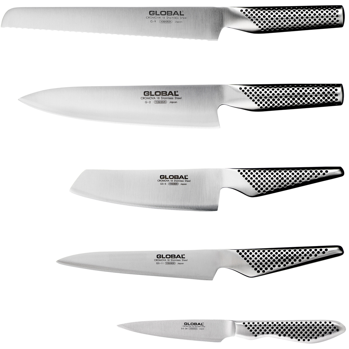 Knivsæt med 5 knive