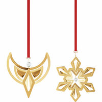 Christmas Collection 2024 Enkeli ja Lumihiutale joulukoriste, 18K kultaus