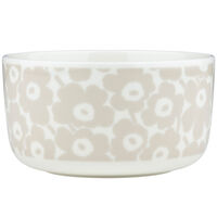 Marimekko Pikkuinen Unikko skål 5 dl, vit/beige