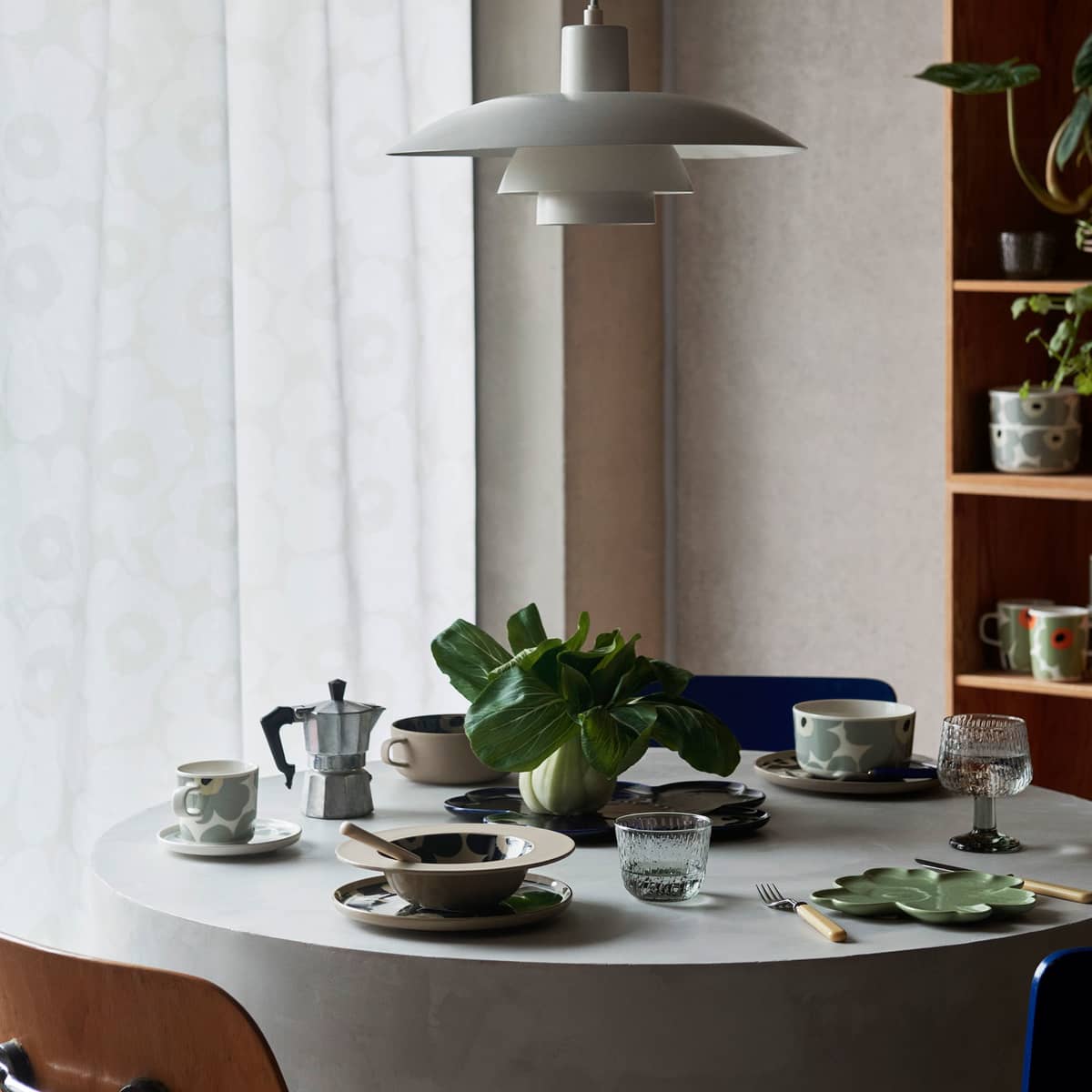 Unikko muki 2,5 dl, valkoinen/harmaa/hiekka/sininen