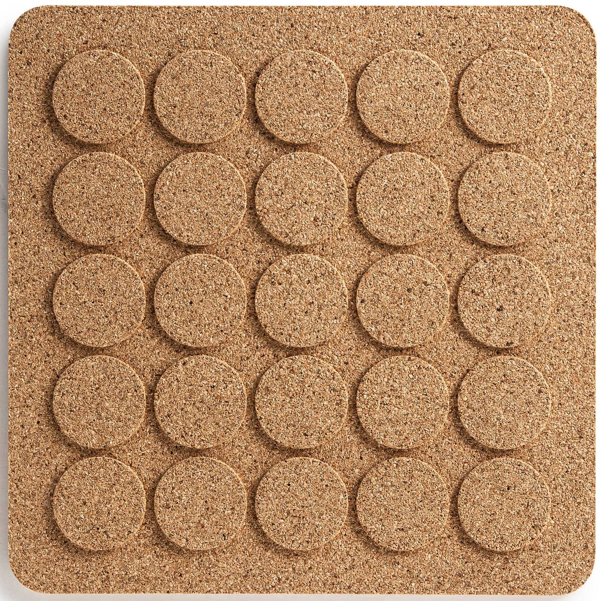 Underlägg, square dots natural kork