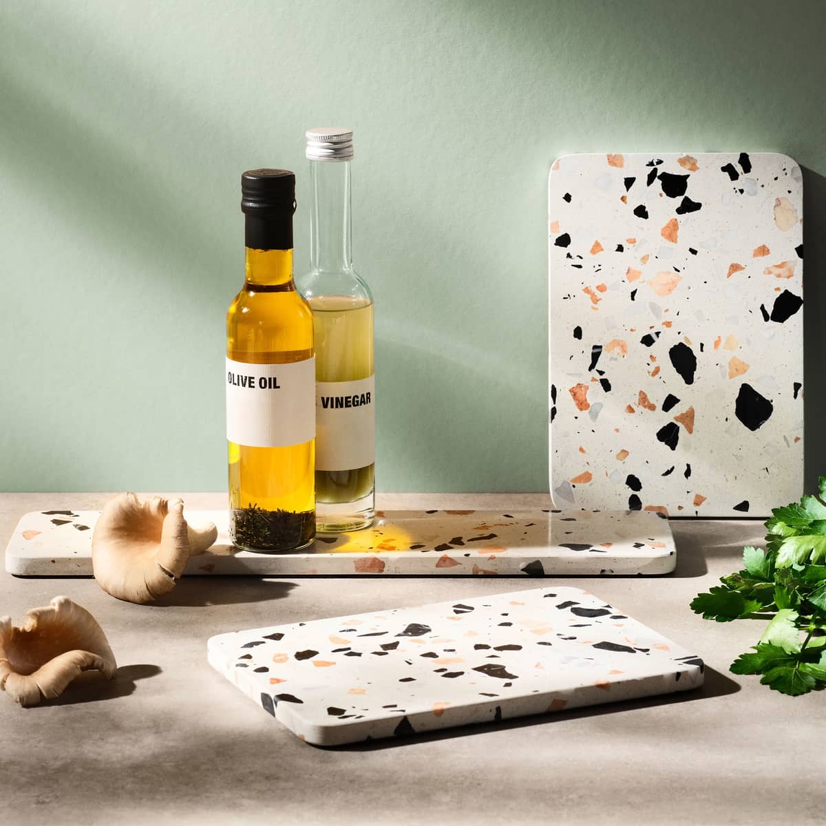 SERVE-IT serveringsfat 40 cm, vit terrazzo