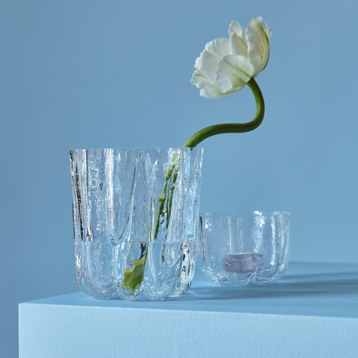 Crackle vase 12,1 cm, klar