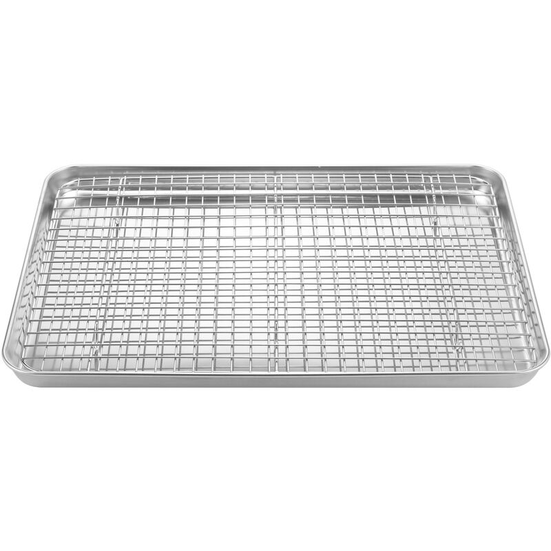 Ugnsplåt med galler 44 x 31 cm, rostfritt stål