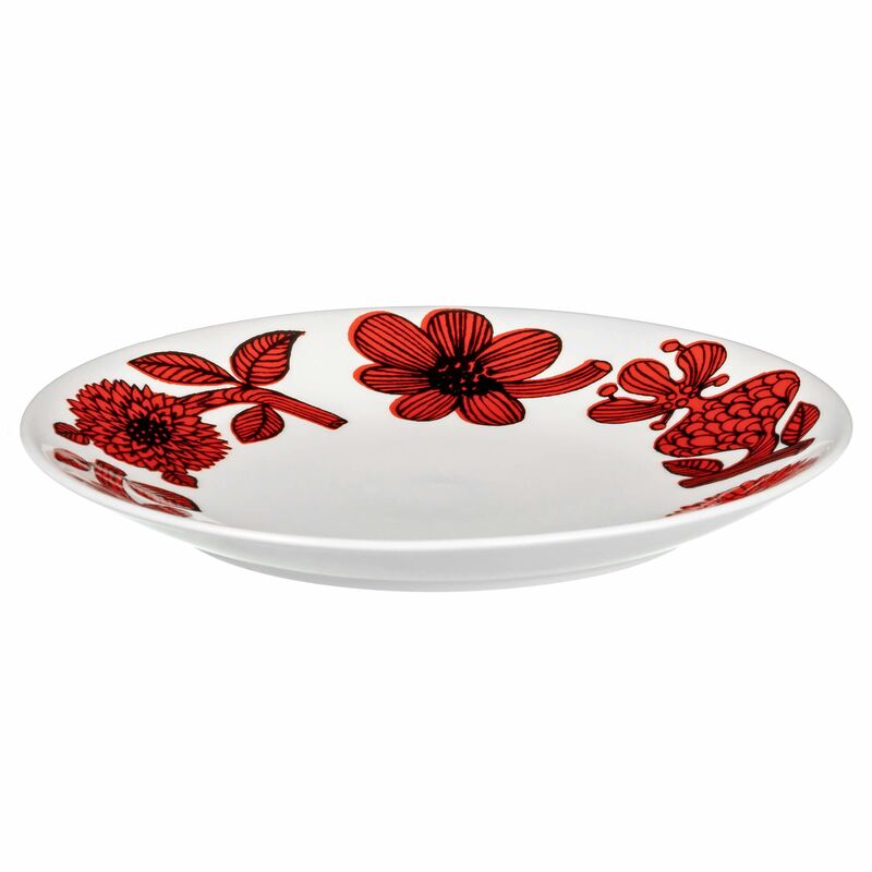 Rød Aster tallerken, 18 cm