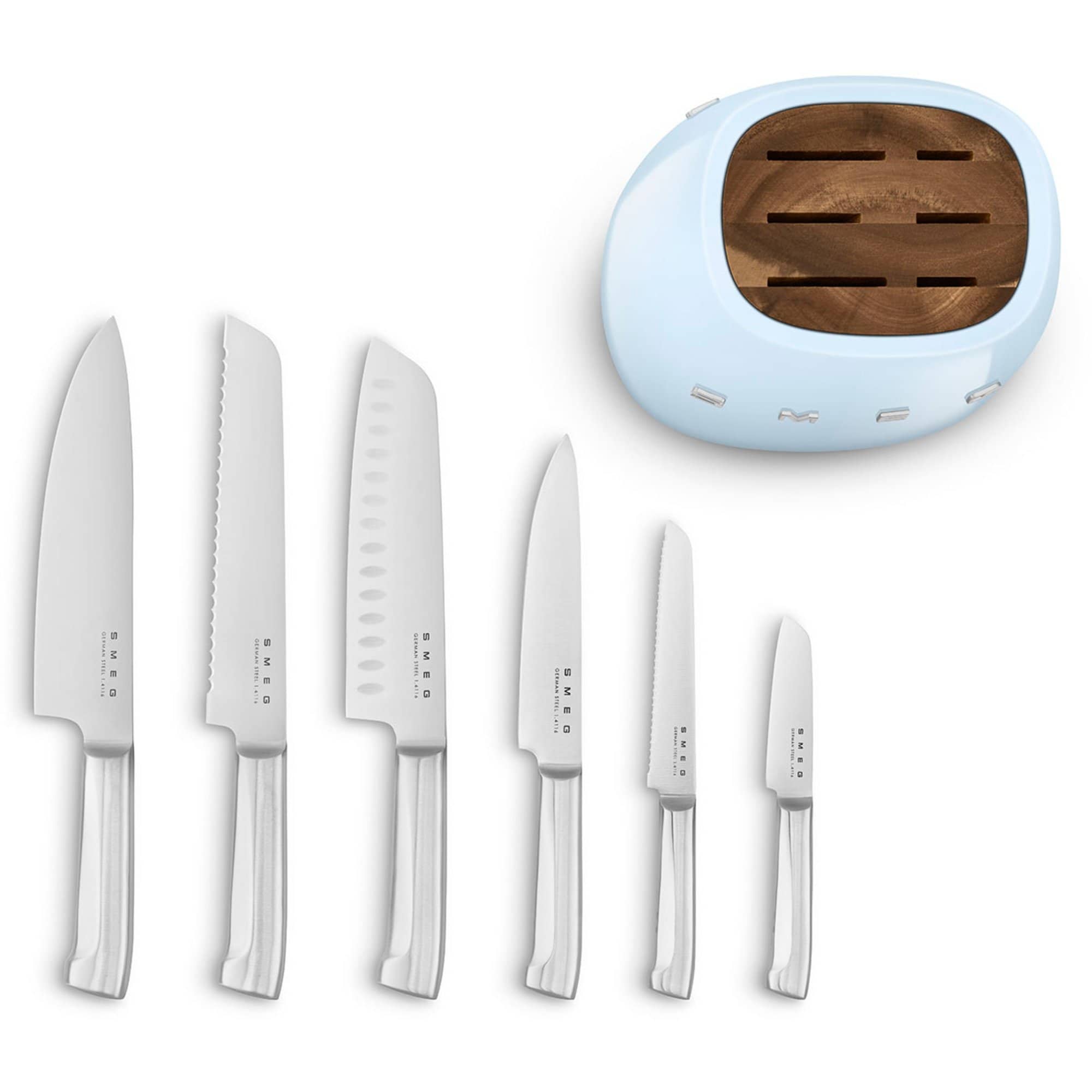 Knivblok med knive 6 stk., blå