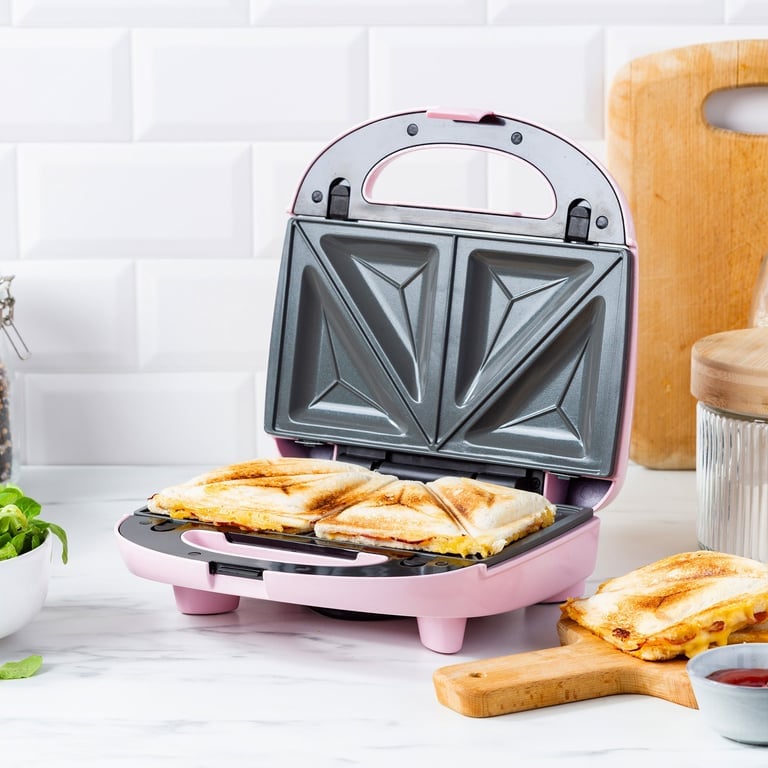 3-i-1 sandwichgrill/vaffeljern, pink