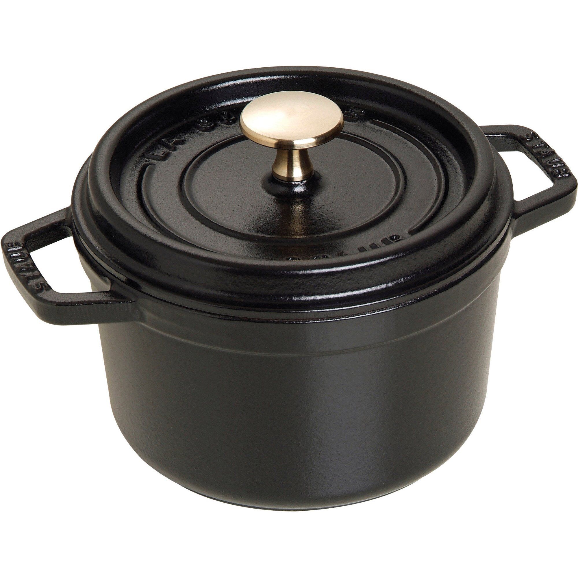 STAUB Staub La Cocotte rund gryte støpejern 1,2 L Svart