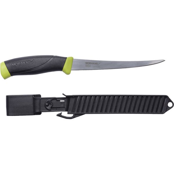 Morakniv Companion Fishing Fillet 155 S gjenvunnet svensk rustfritt stål TPE-gummihåndtak polymer slire 1,9 mm tykk fleksibel 15,5 cm blad 95,7 gram fiskekniv 337 kr