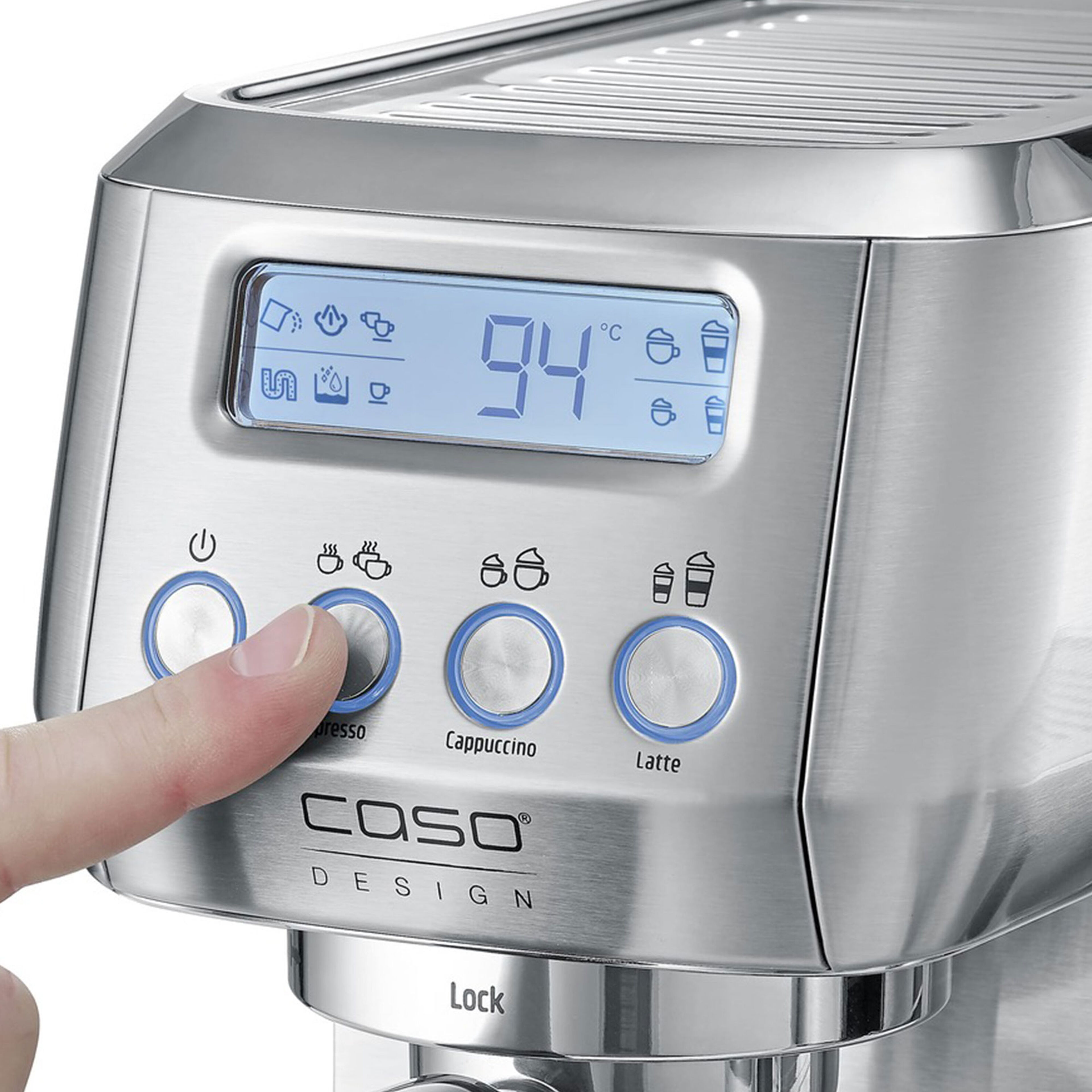 Caso Gourmet Latte espressomaskin, sølv