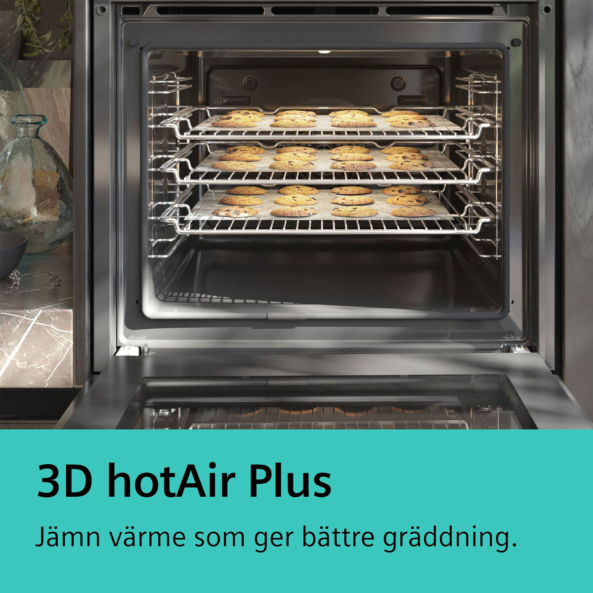 HR532GBS3 erillisuuni höyrytoiminnolla 60 × 60 cm, ruostumaton teräs