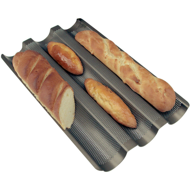 Baguettebrett - 3 Baguetter Smale Renner - Svart Non Stick