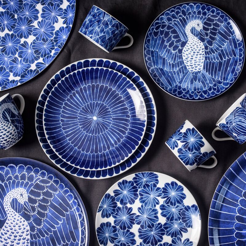 Selma asetti, 21 cm, sininen lintu 