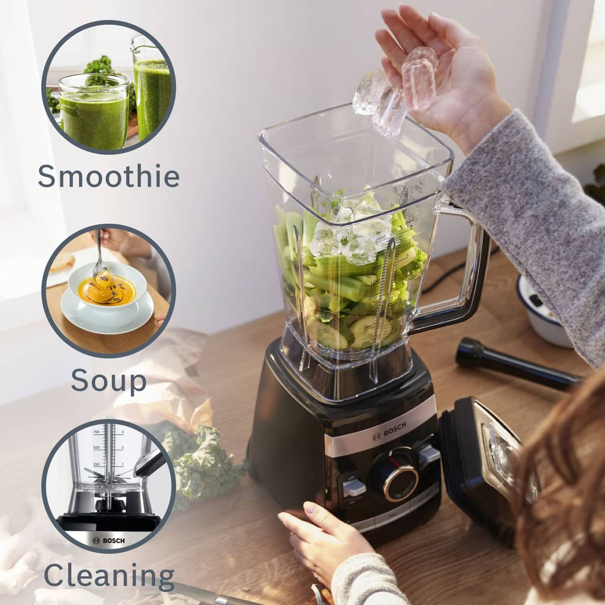 MMBH4P3B højhastighedsblender, 1600 W, sort