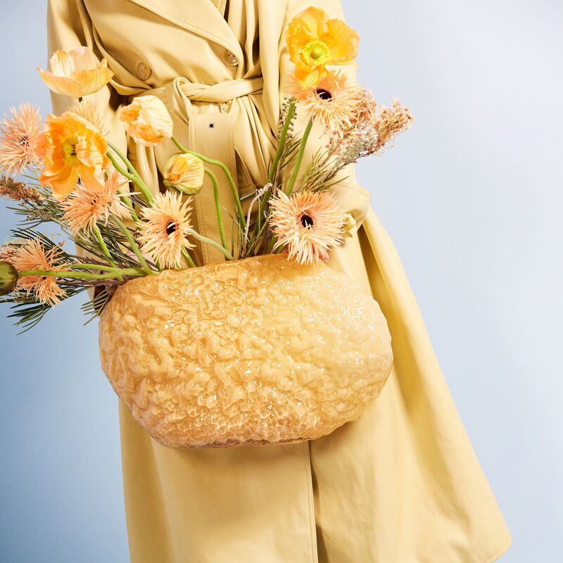 Corallo vase 45 cm large, gul