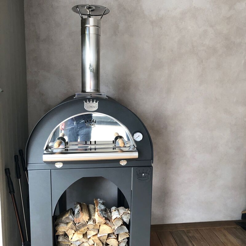 Pulcinella Brændefyret Pizzaovn 80x60 cm. Antracit