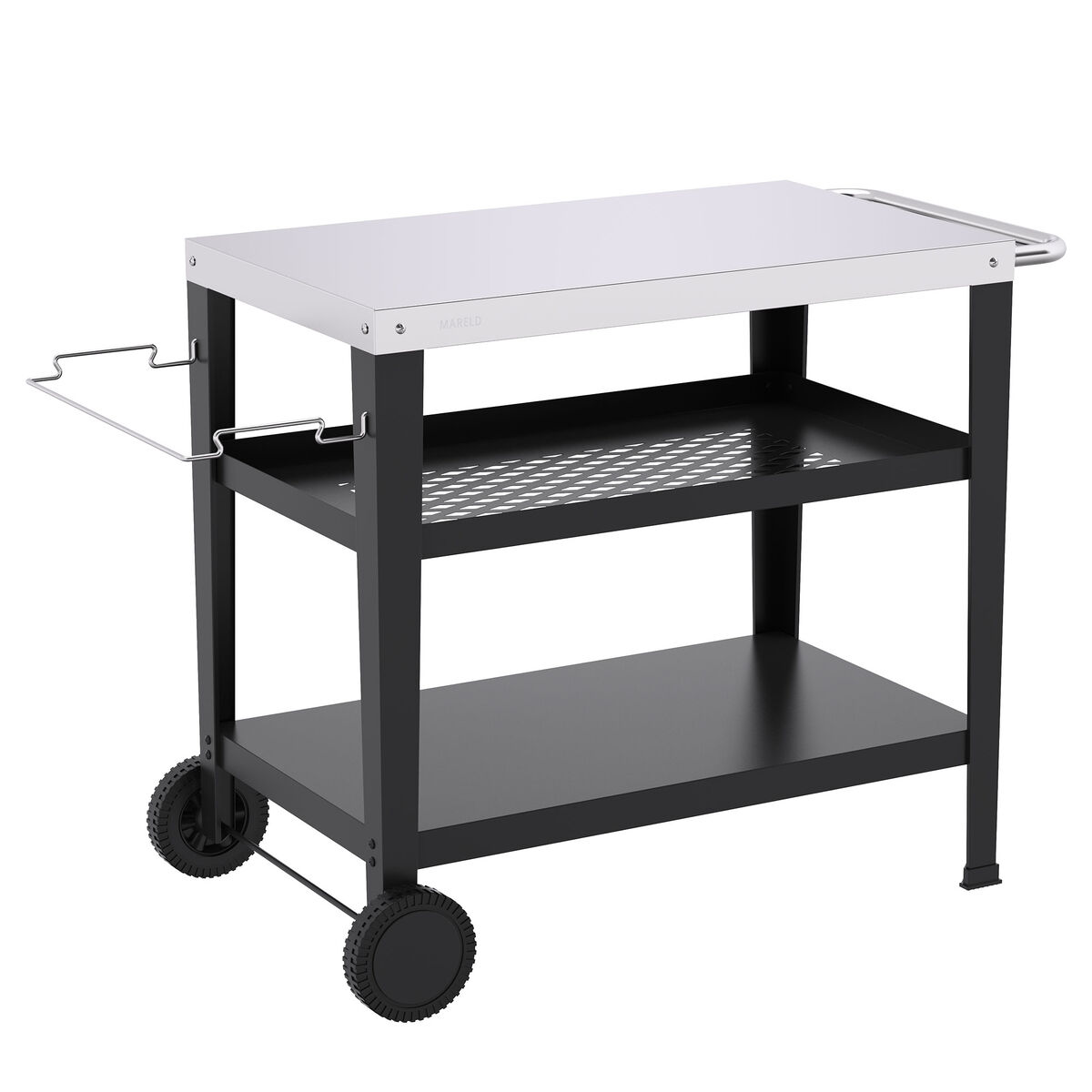 Vogn til stekebord med 4 brennere