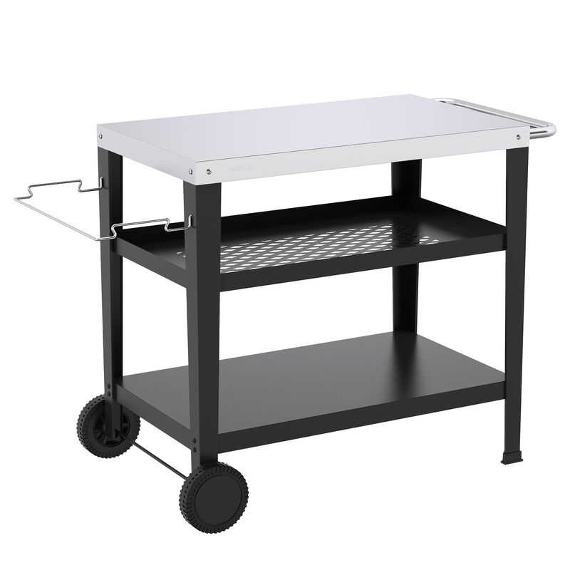 Vogn til stegebord med 4 brændere